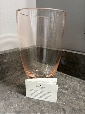 kate spade Pale Pink Glass Vase with Gold Rim